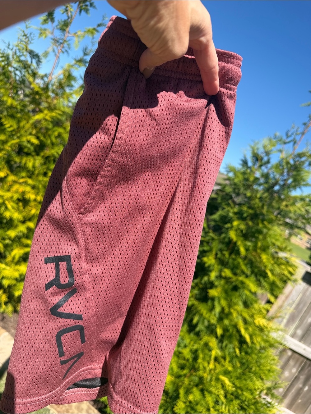 RVCA Men’s Athletic Mesh Shorts — Rose Mauve